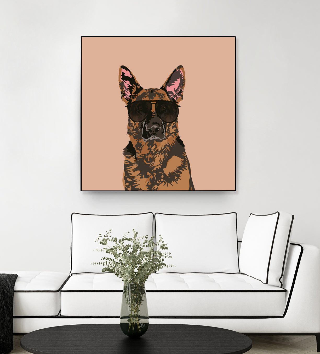 Cool German Shepherd for German Shepherd Lovers by Haidi Shabrina on GIANT ART - pink vector illustration