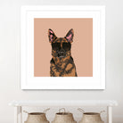 Cool German Shepherd for German Shepherd Lovers by Haidi Shabrina on GIANT ART - pink vector illustration