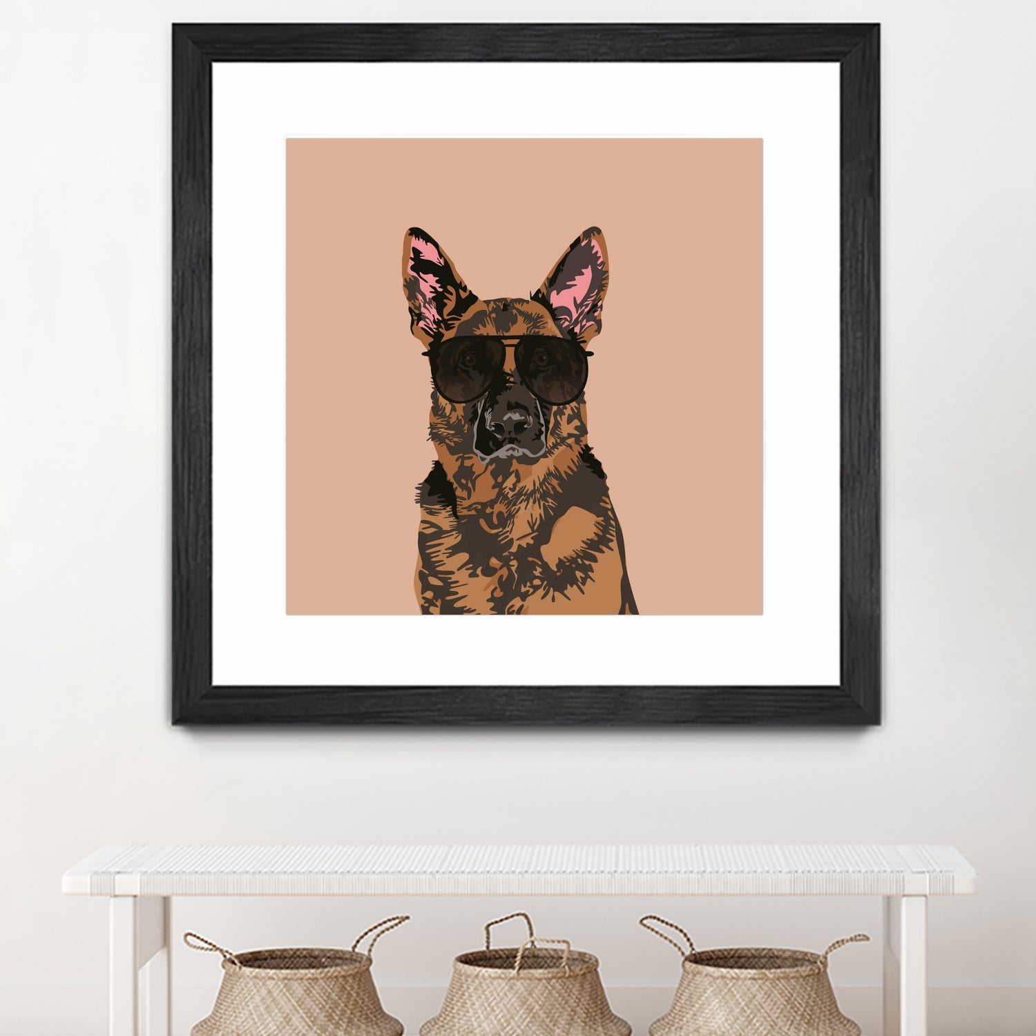 Cool German Shepherd for German Shepherd Lovers by Haidi Shabrina on GIANT ART - pink vector illustration