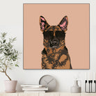 Cool German Shepherd for German Shepherd Lovers by Haidi Shabrina on GIANT ART - pink vector illustration