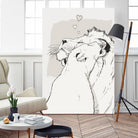 Lion love by Francois Martin Painchaud on GIANT ART - white digital painting