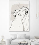 Lion love by Francois Martin Painchaud on GIANT ART - white digital painting