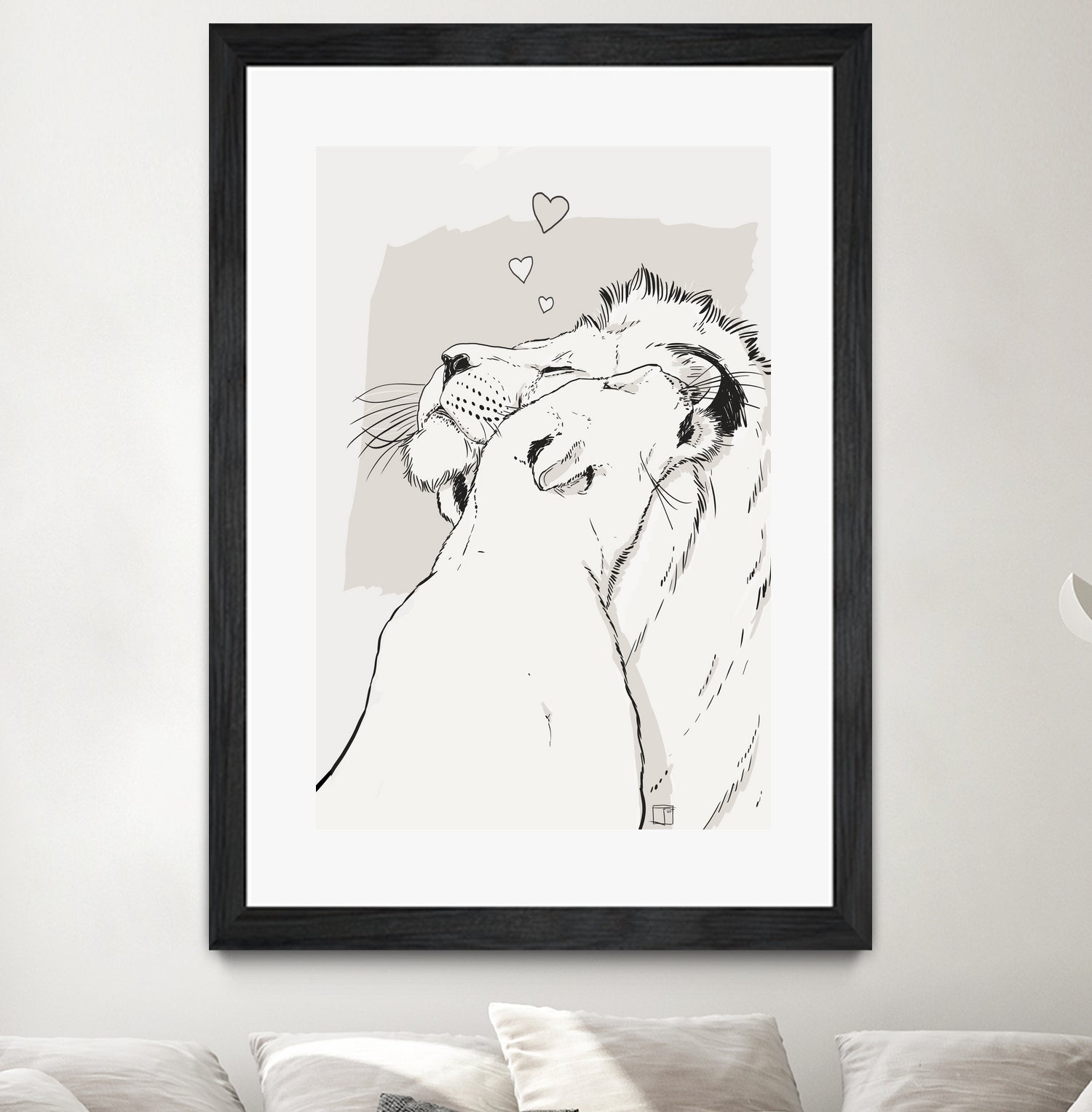 Lion love by Francois Martin Painchaud on GIANT ART - white digital painting