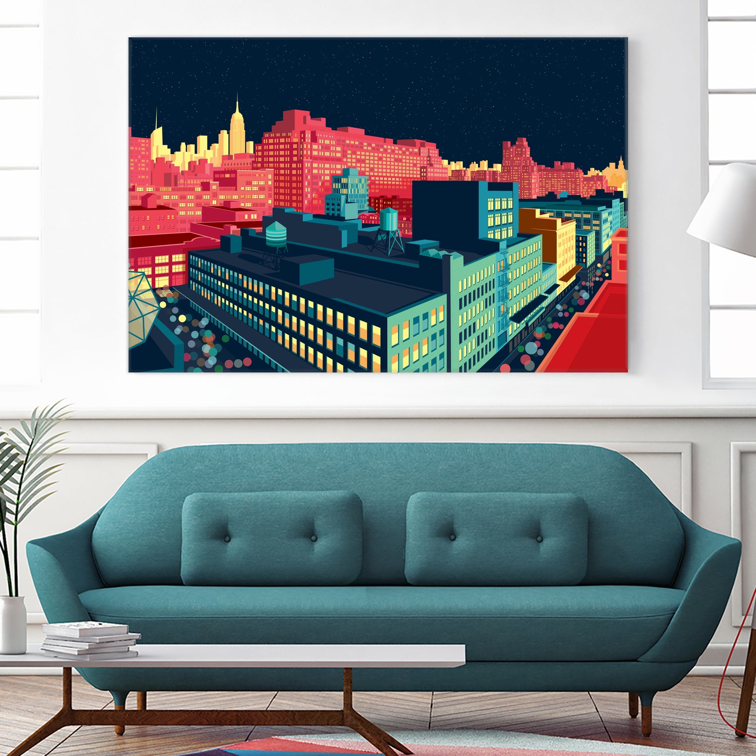 Meatpacking District by Night by Remko Heemskerk on GIANT ART - red digital painting