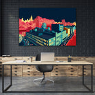 Meatpacking District by Night by Remko Heemskerk on GIANT ART - red digital painting