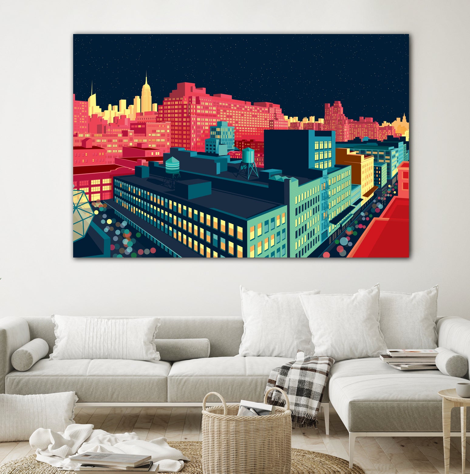 Meatpacking District by Night by Remko Heemskerk on GIANT ART - red digital painting