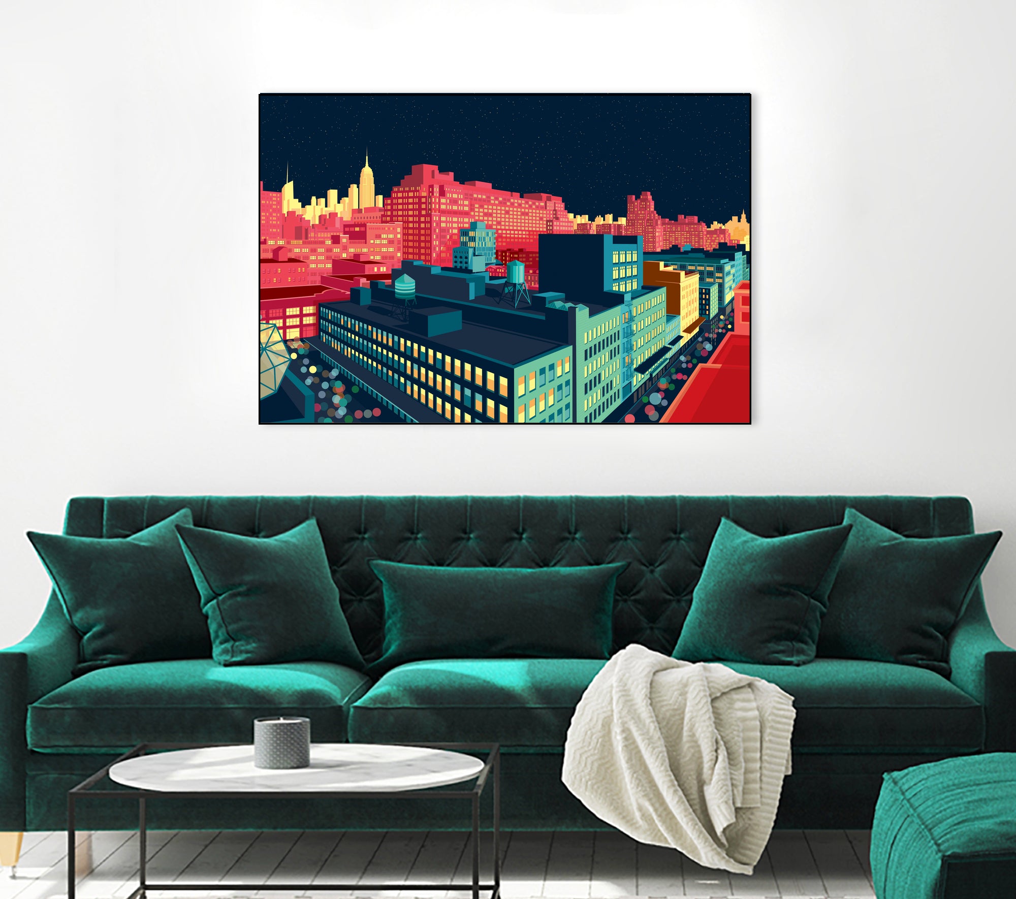 Meatpacking District by Night by Remko Heemskerk on GIANT ART - red digital painting