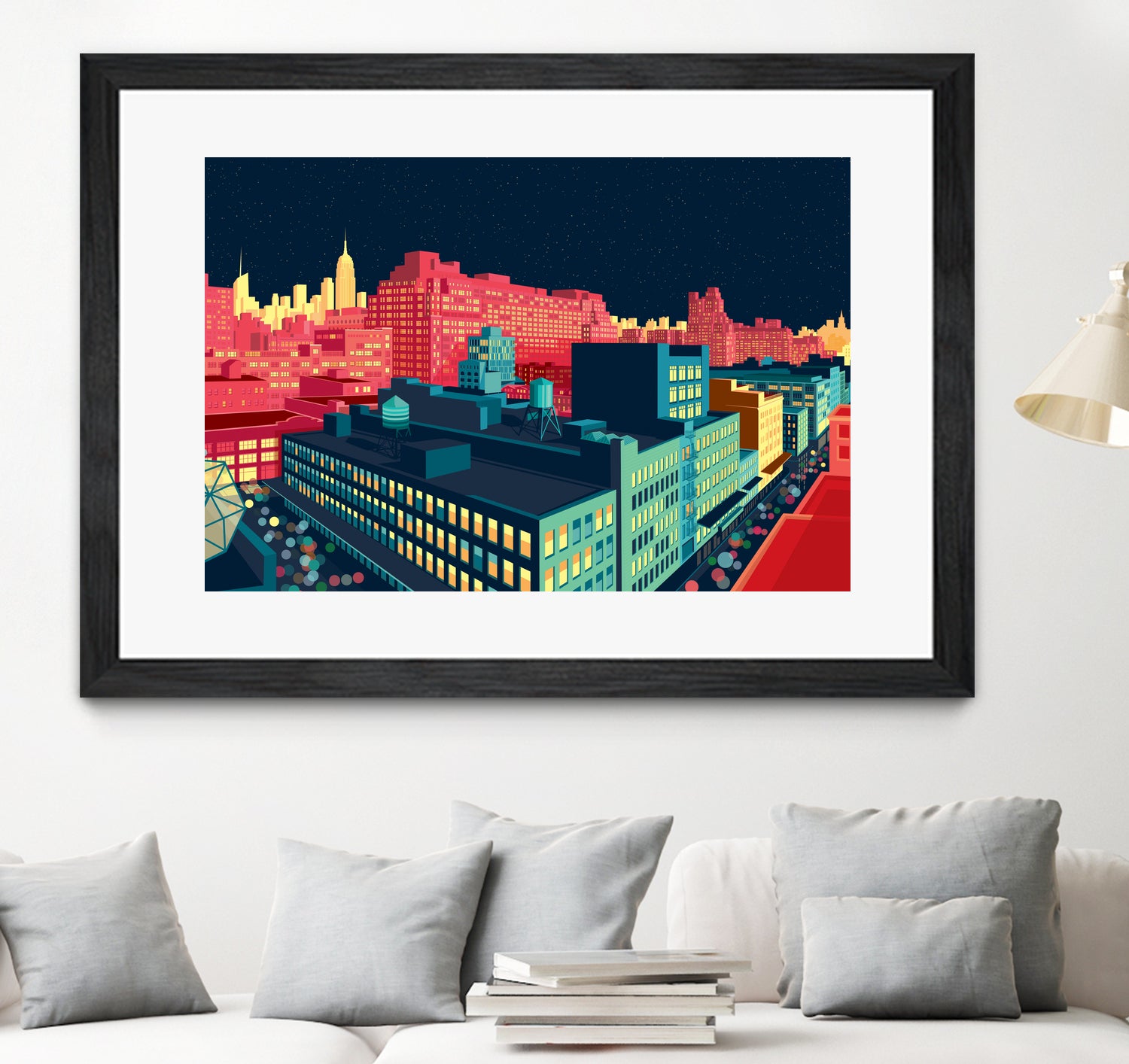 Meatpacking District by Night by Remko Heemskerk on GIANT ART - red digital painting