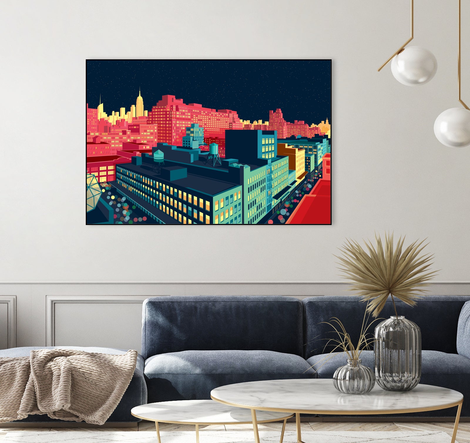 Meatpacking District by Night by Remko Heemskerk on GIANT ART - red digital painting