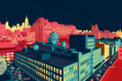 Meatpacking District by Night by Remko Heemskerk on GIANT ART - red digital painting