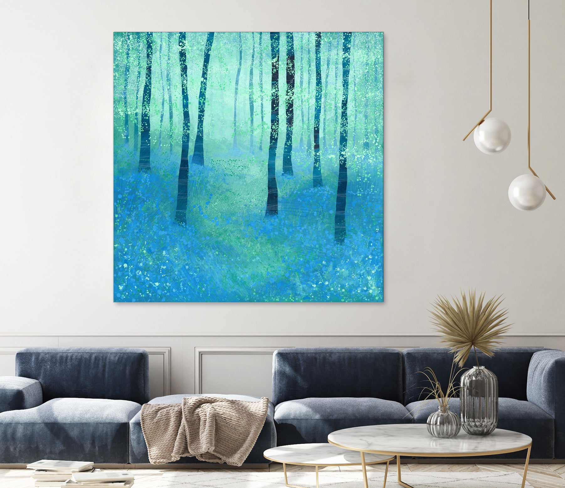 Bluebells, Challock by Nic Squirrell on GIANT ART - green digital painting