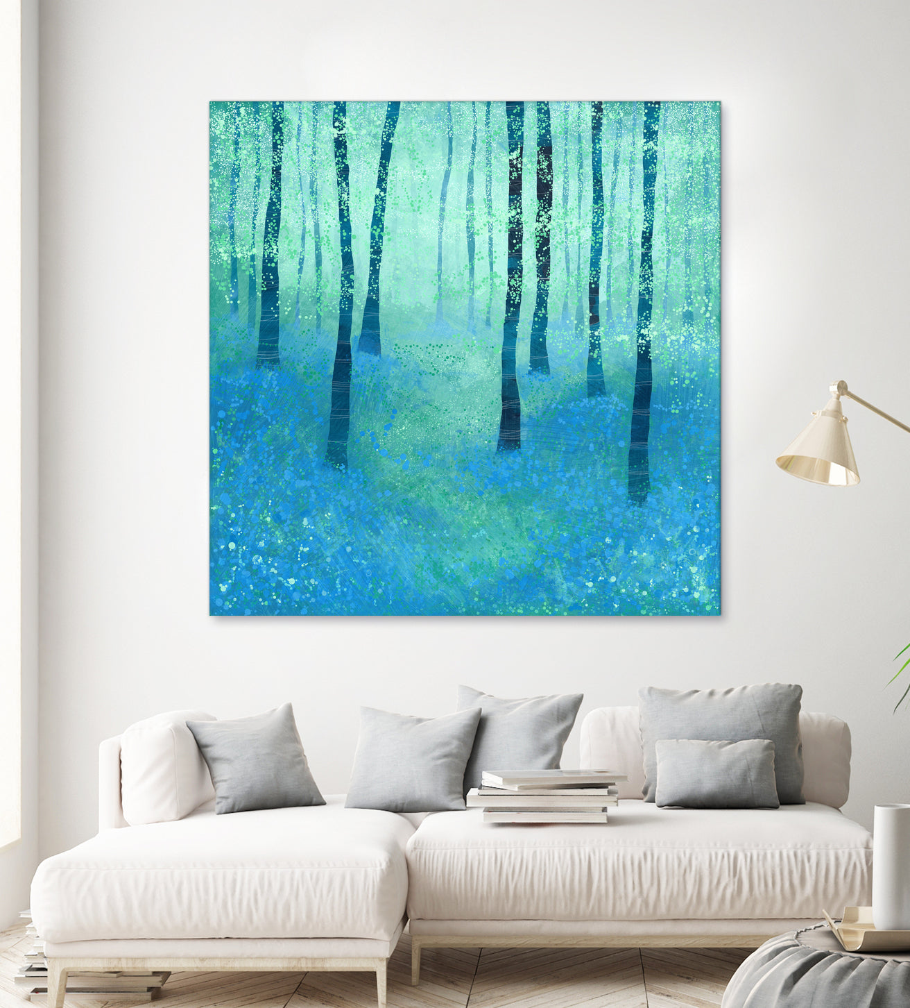 Bluebells, Challock by Nic Squirrell on GIANT ART - green digital painting