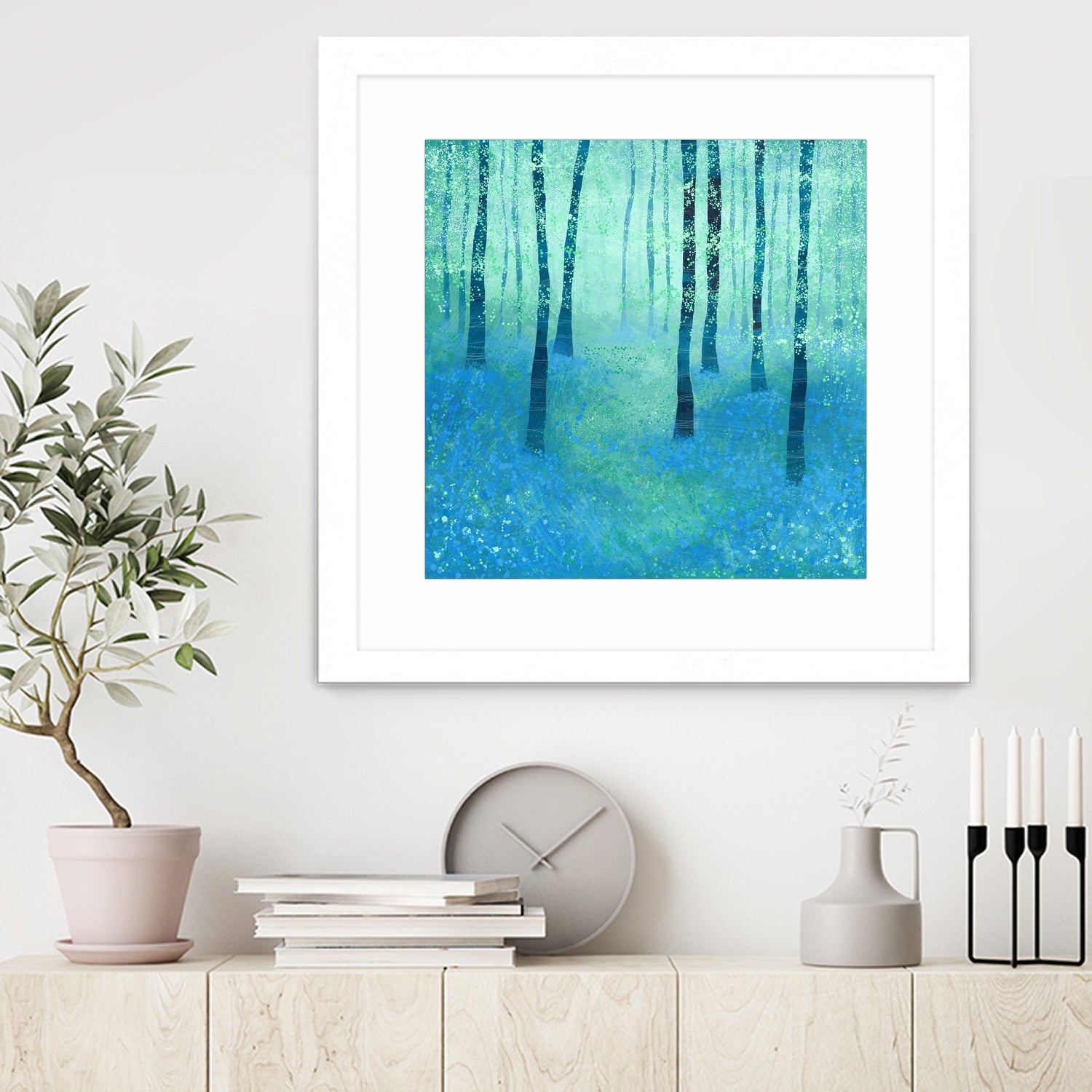 Bluebells, Challock by Nic Squirrell on GIANT ART - green digital painting