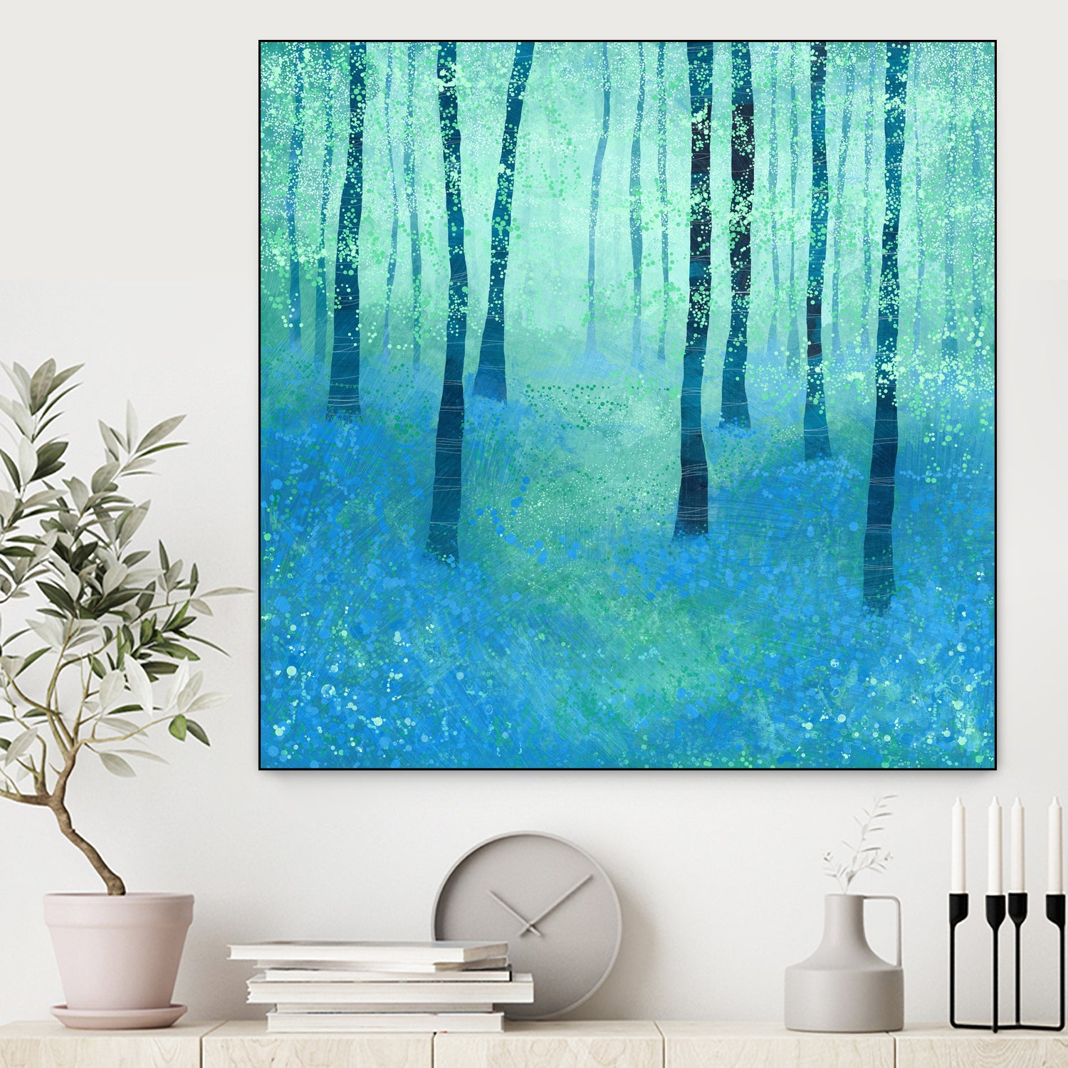 Bluebells, Challock by Nic Squirrell on GIANT ART - green digital painting