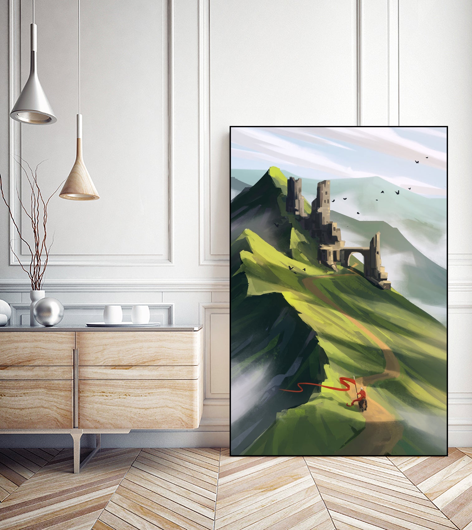 Lonely knight by Laszlo Ede on GIANT ART - white digital painting