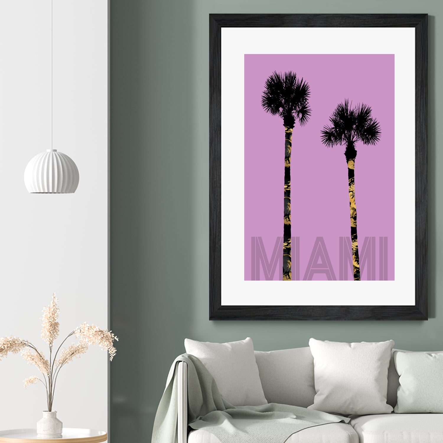 Graphic Art PALM TREES MIAMI | pink by Melanie Viola on GIANT ART - pink vector illustration