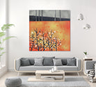 Blackthorn Blossom Landscape by Nic Squirrell on GIANT ART - orange digital painting