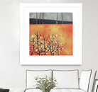 Blackthorn Blossom Landscape by Nic Squirrell on GIANT ART - orange digital painting