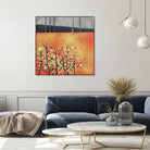 Blackthorn Blossom Landscape by Nic Squirrell on GIANT ART - orange digital painting