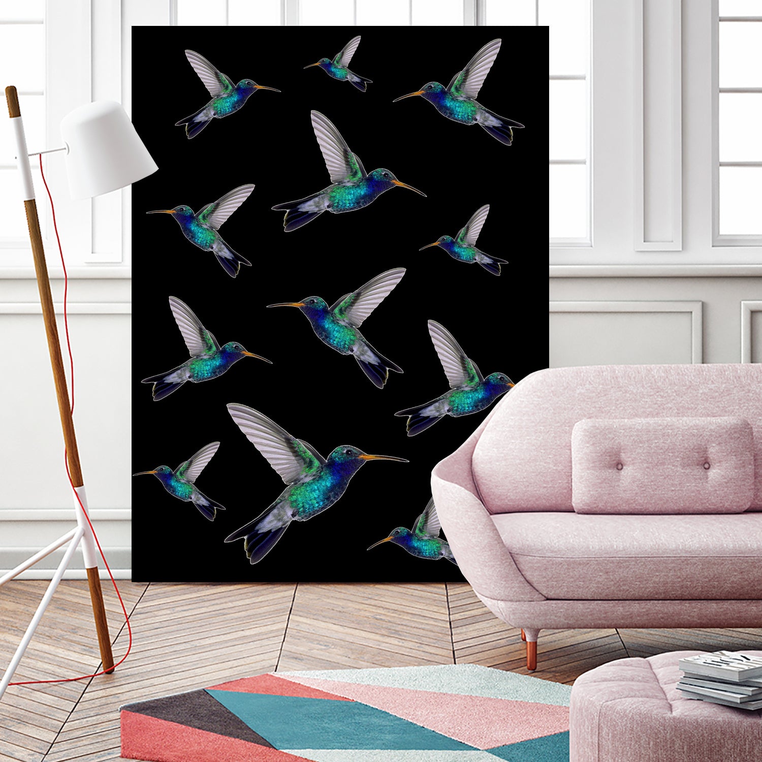 hummingbird pattern by Kiki Castel on GIANT ART - green vector illustration