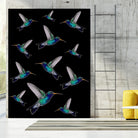 hummingbird pattern by Kiki Castel on GIANT ART - green vector illustration