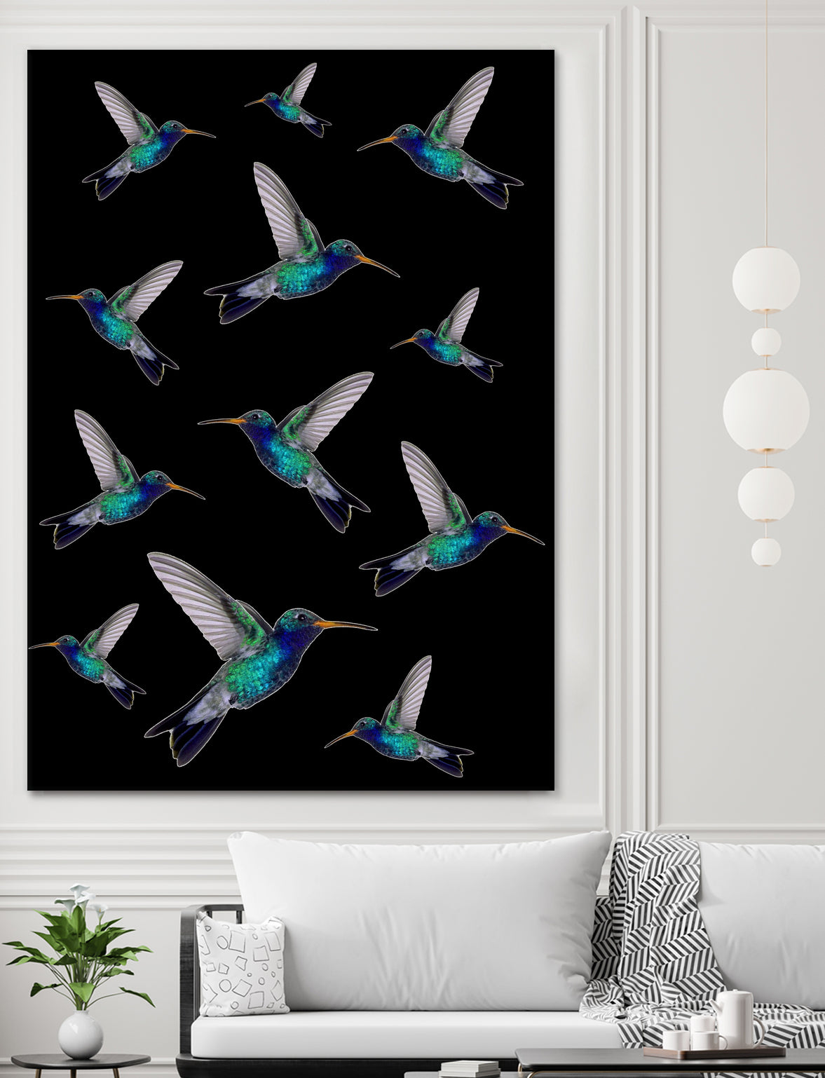 hummingbird pattern by Kiki Castel on GIANT ART - green vector illustration