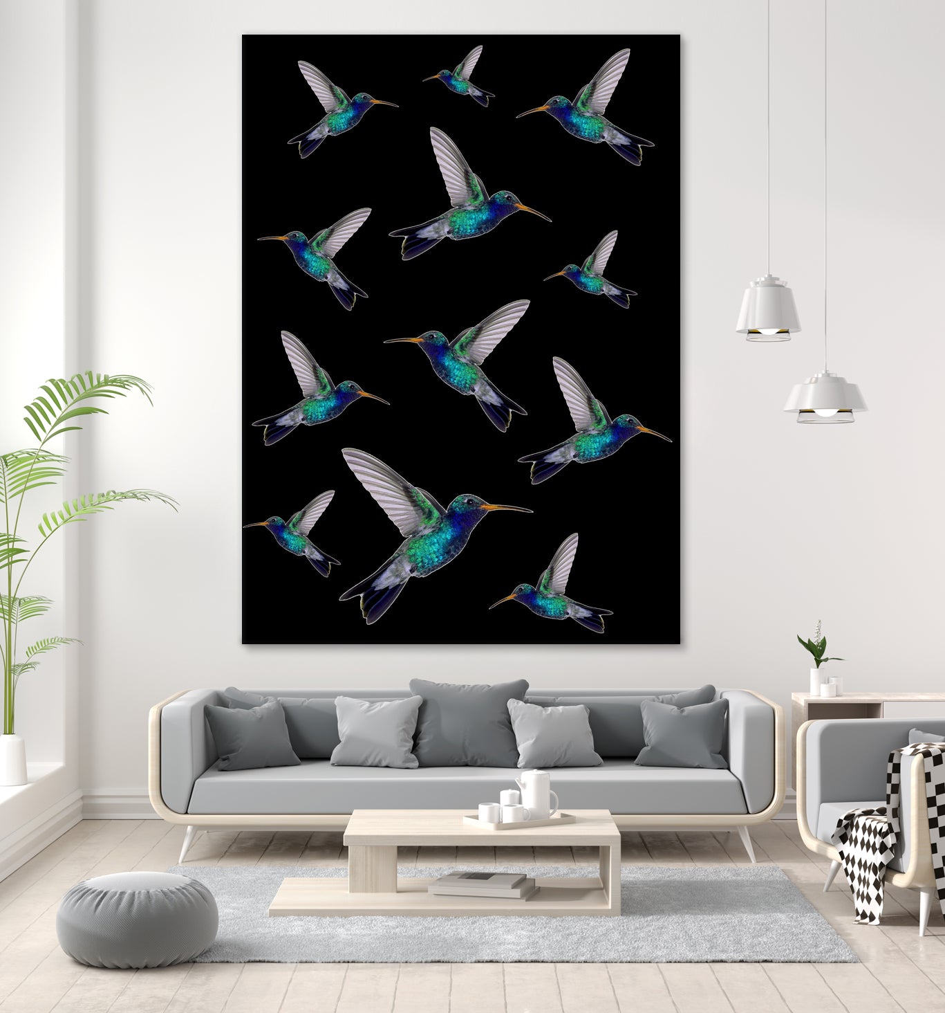 hummingbird pattern by Kiki Castel on GIANT ART - green vector illustration