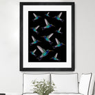 hummingbird pattern by Kiki Castel on GIANT ART - green vector illustration