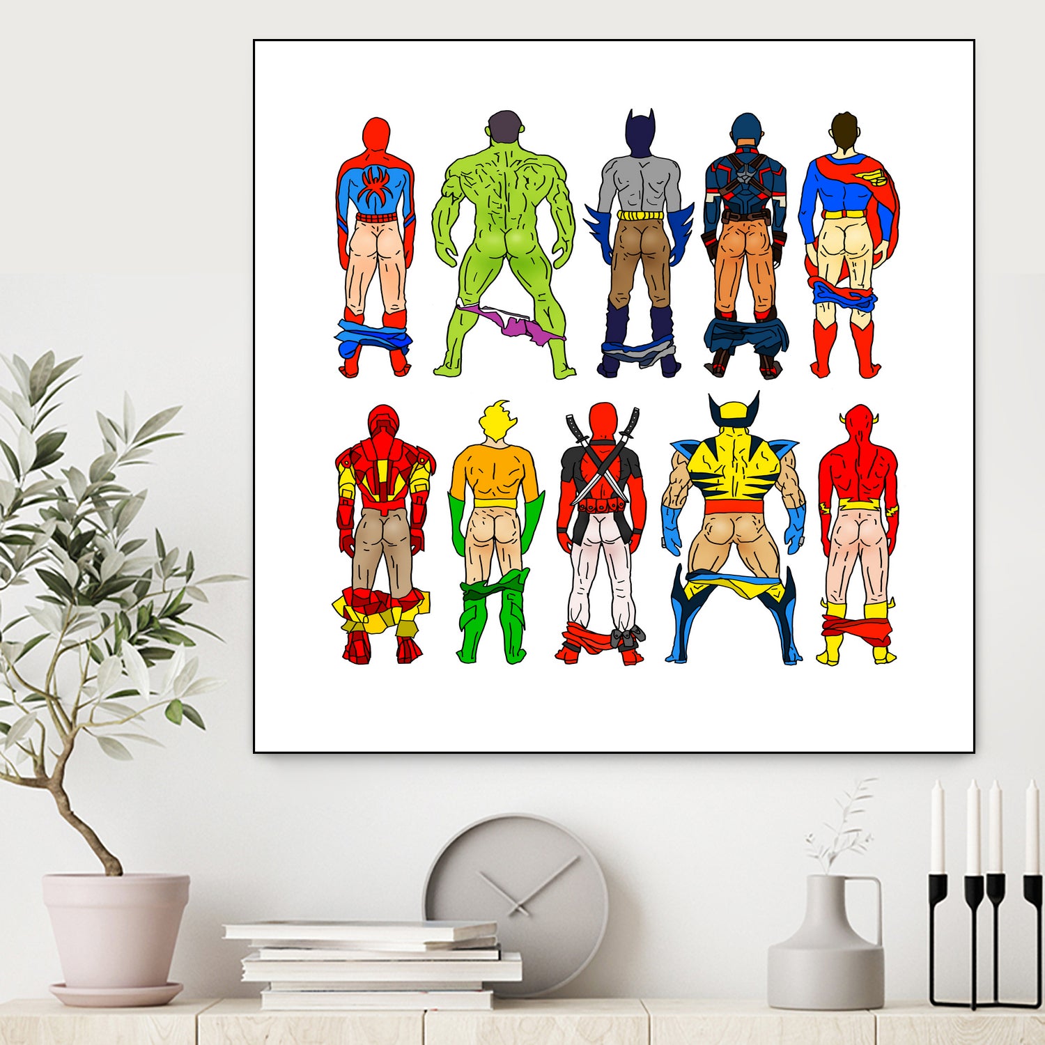 Super Hero Butts by Winston Chiu on GIANT ART - white digital drawing