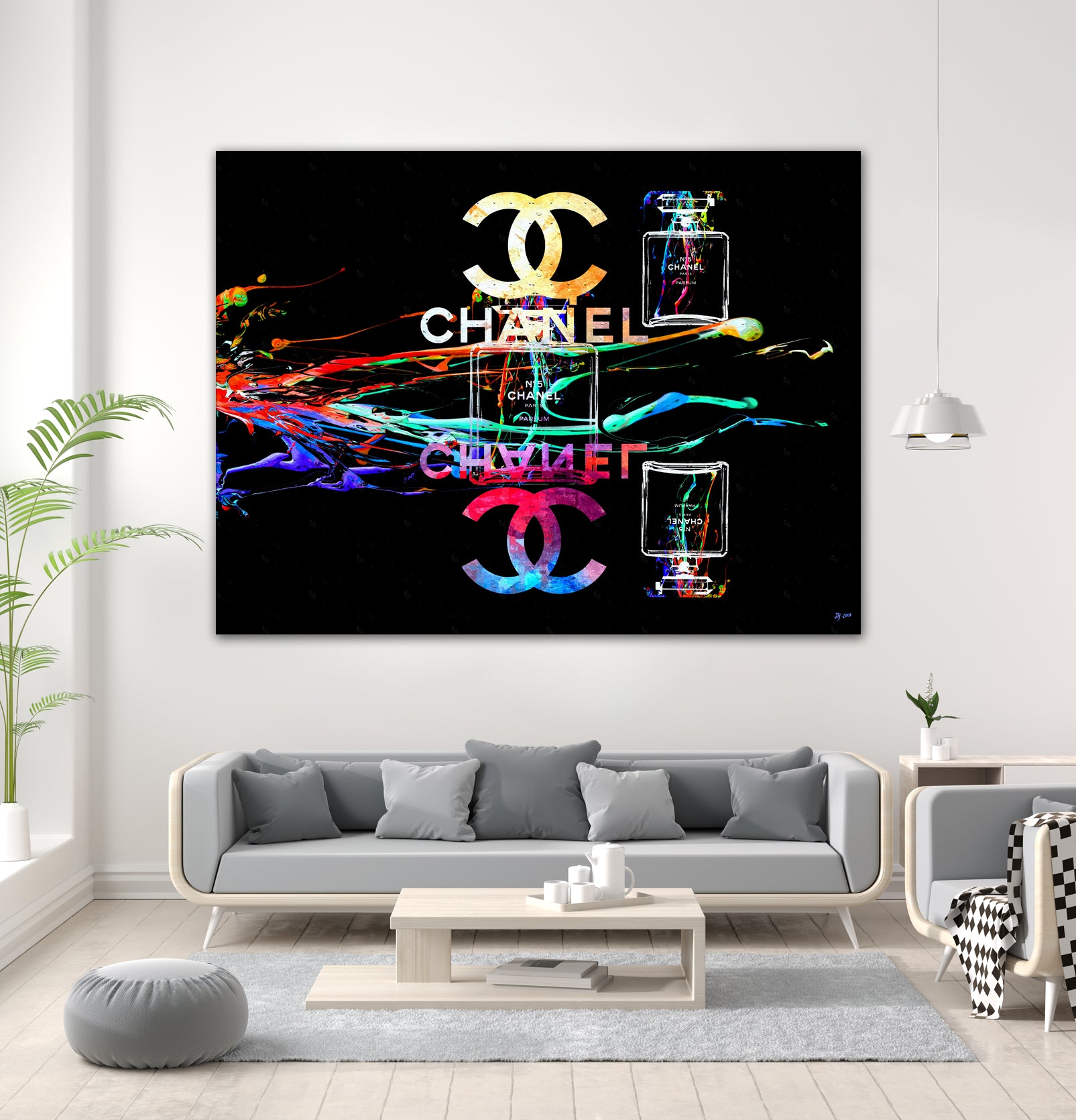 Chanel Perfumes by Daniel Janda on GIANT ART - black mixed media