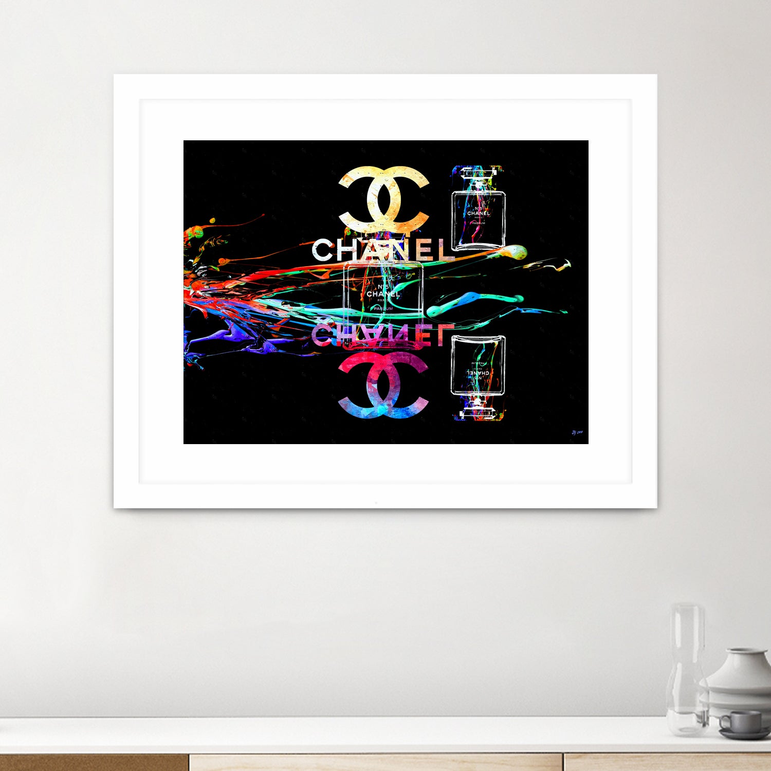 Chanel Perfumes by Daniel Janda on GIANT ART - black mixed media