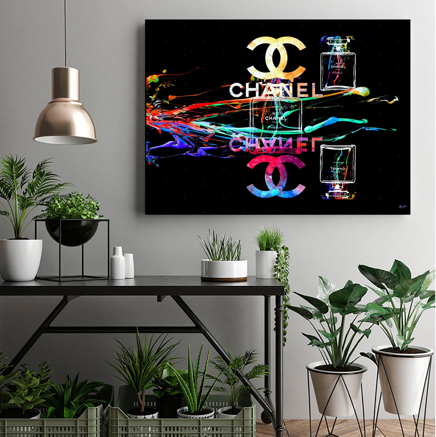 Chanel Perfumes by Daniel Janda on GIANT ART - black mixed media