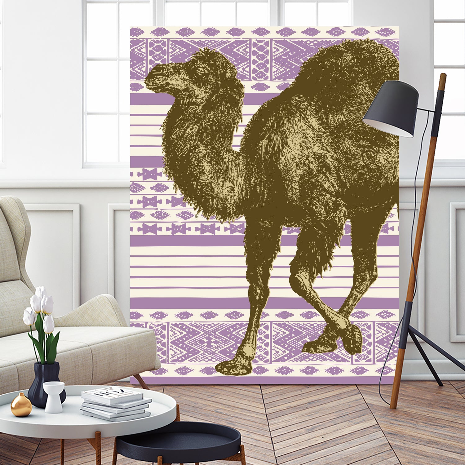 Bazaar Camel Lavender by Thomas Fernez on GIANT ART - fuchsia digital drawing