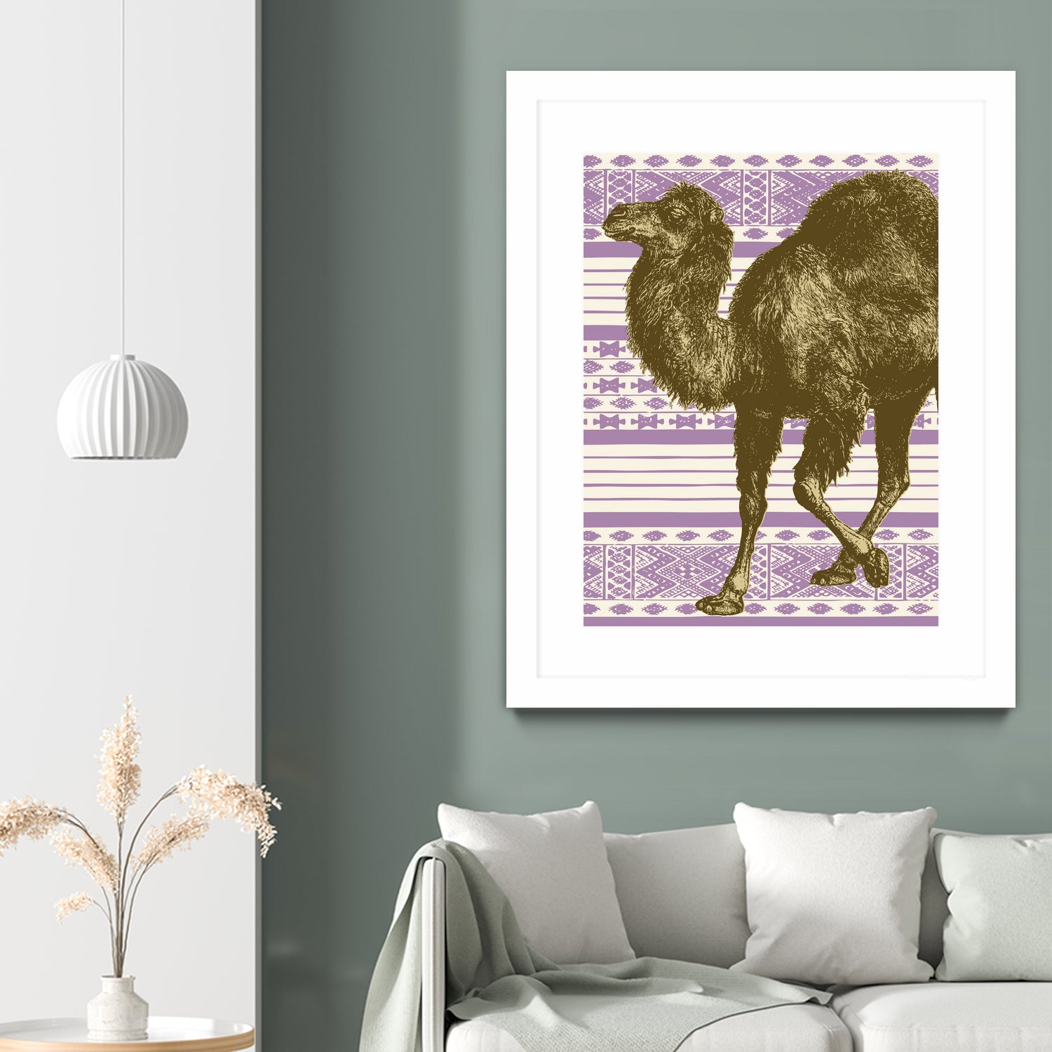 Bazaar Camel Lavender by Thomas Fernez on GIANT ART - fuchsia digital drawing