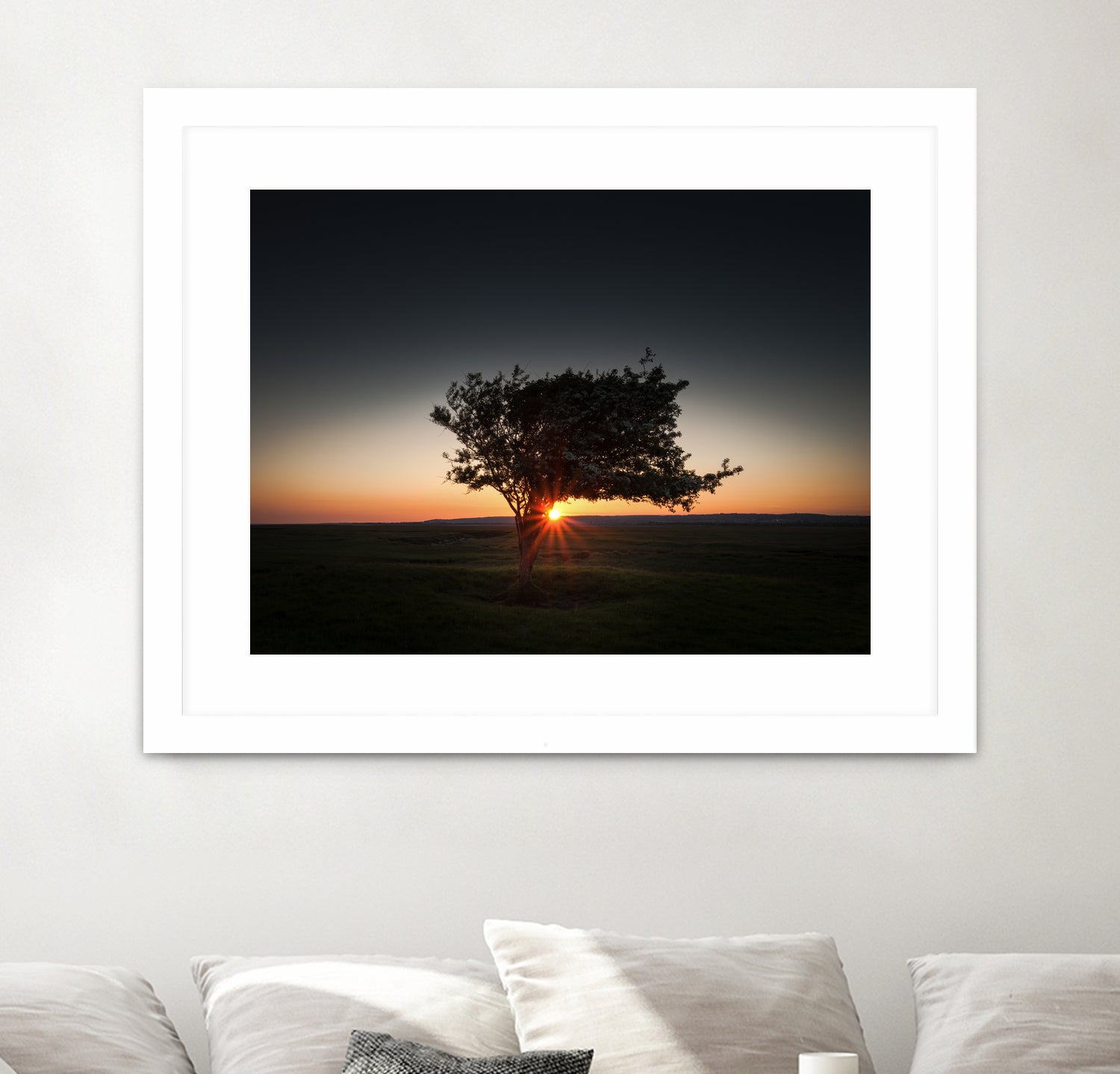 Windswept tree at Penclawdd, Gower by Leighton Collins on GIANT ART - orange photo illustration