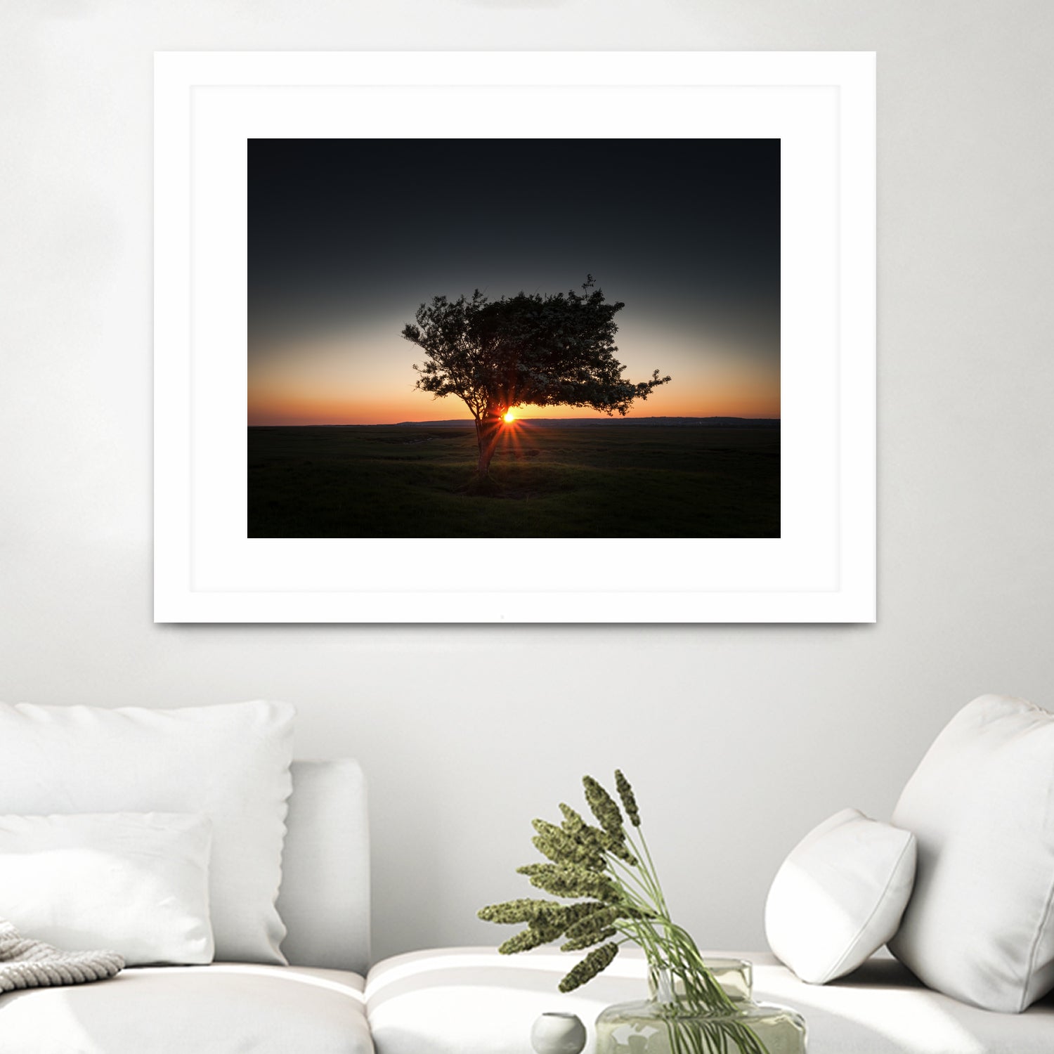 Windswept tree at Penclawdd, Gower by Leighton Collins on GIANT ART - orange photo illustration