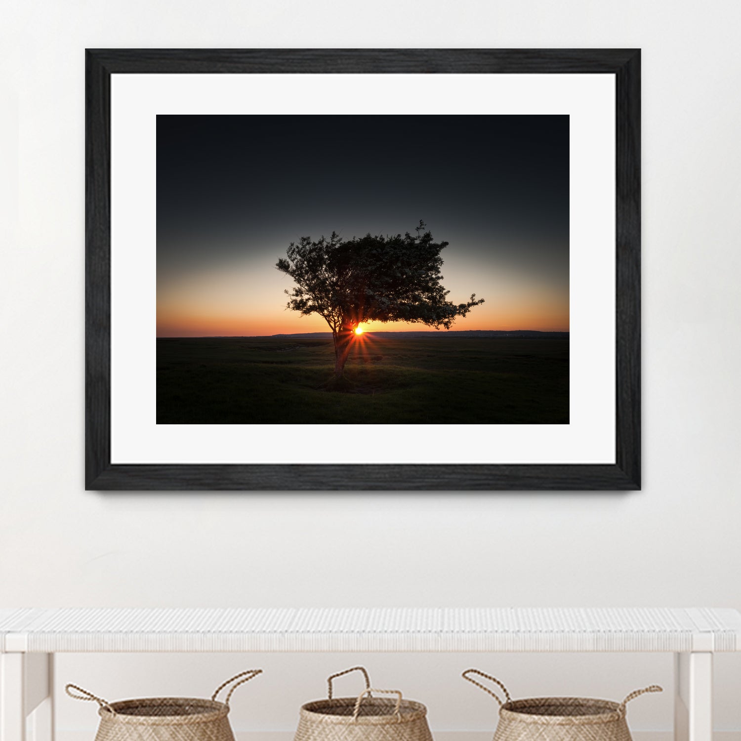 Windswept tree at Penclawdd, Gower by Leighton Collins on GIANT ART - orange photo illustration