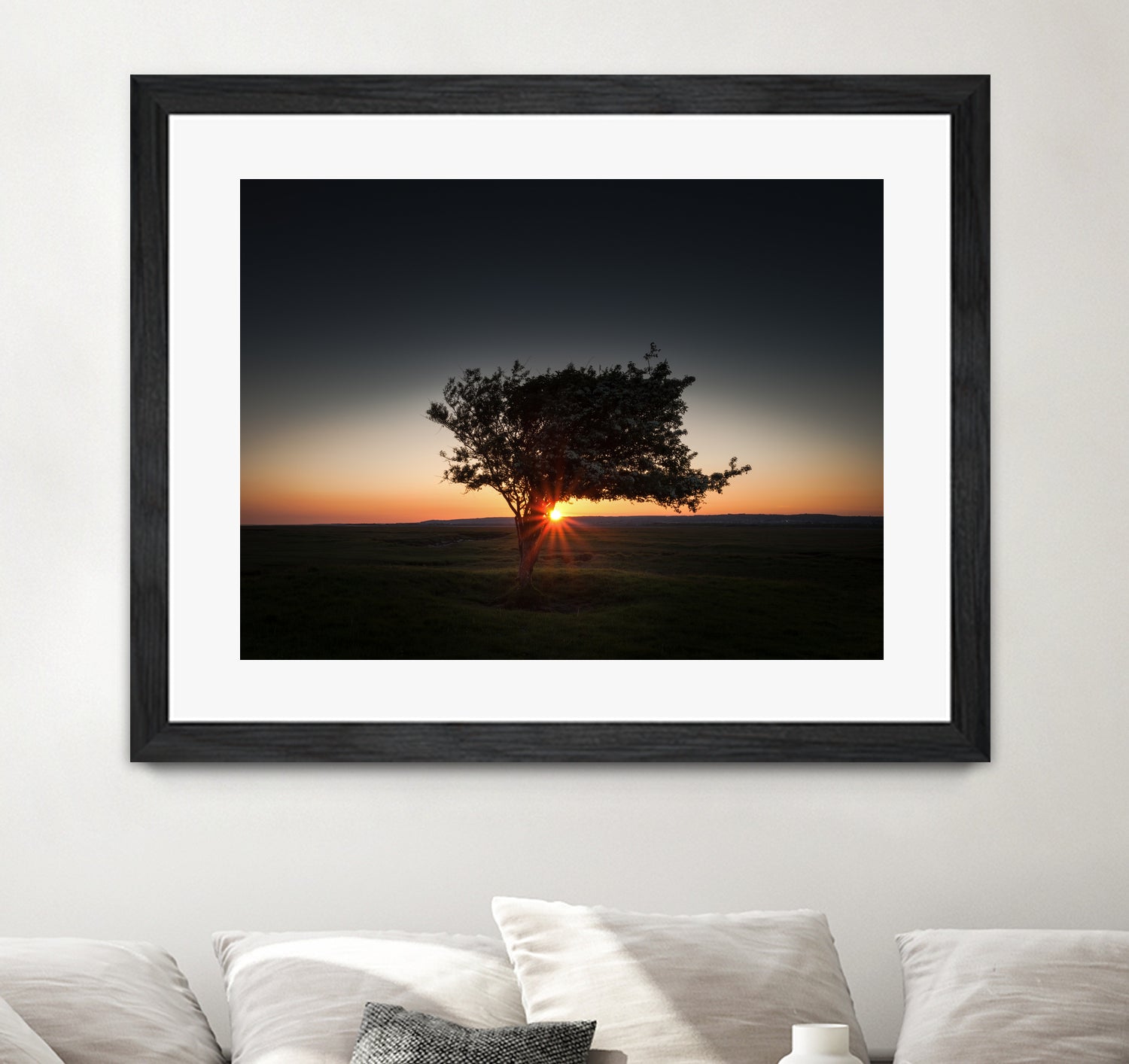 Windswept tree at Penclawdd, Gower by Leighton Collins on GIANT ART - orange photo illustration