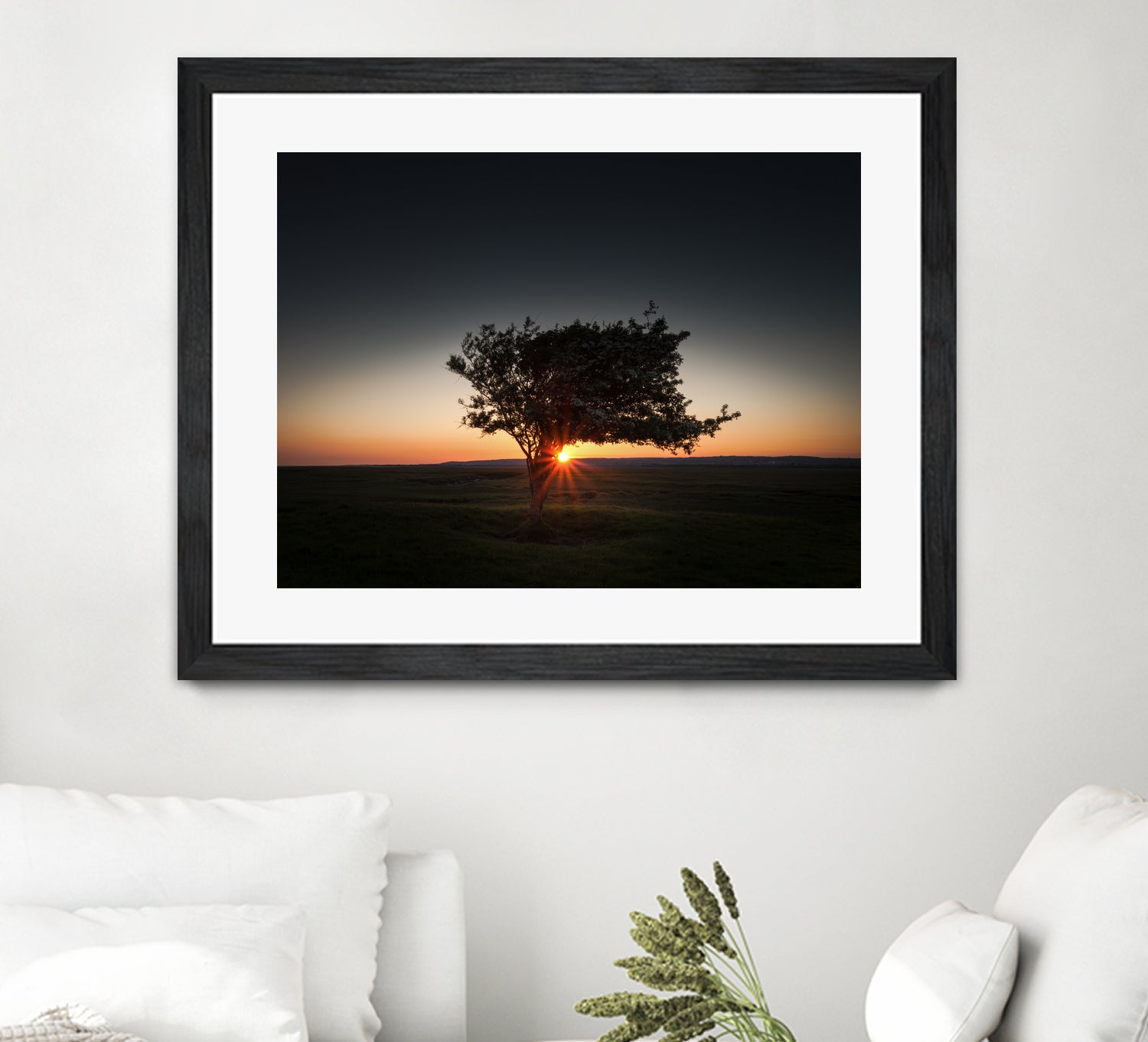 Windswept tree at Penclawdd, Gower by Leighton Collins on GIANT ART - orange photo illustration