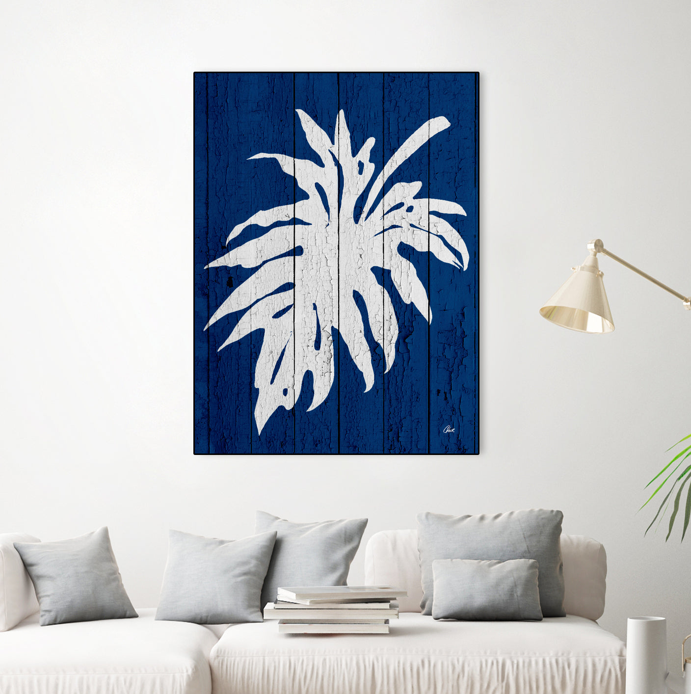 Blue Nature Dark Blue Palm5 by Catia Keck on GIANT ART - blue photo manipulation