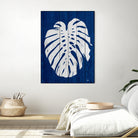 Blue Nature Dark Blue Palm2 by Catia Keck on GIANT ART - blue mixed media