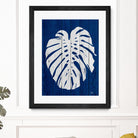 Blue Nature Dark Blue Palm2 by Catia Keck on GIANT ART - blue mixed media