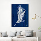 Blue Nature Dark Blue Palm4 by Catia Keck on GIANT ART - blue mixed media