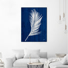 Blue Nature Dark Blue Palm4 by Catia Keck on GIANT ART - blue mixed media