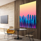 Candy Sunset Blue Cactus Glitch by Brigitte Carre on GIANT ART - blue digital painting