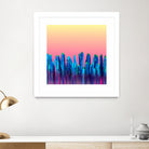 Candy Sunset Blue Cactus Glitch by Brigitte Carre on GIANT ART - blue digital painting