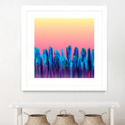 Candy Sunset Blue Cactus Glitch by Brigitte Carre on GIANT ART - blue digital painting