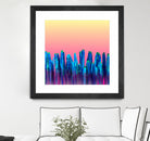 Candy Sunset Blue Cactus Glitch by Brigitte Carre on GIANT ART - blue digital painting