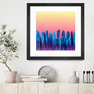 Candy Sunset Blue Cactus Glitch by Brigitte Carre on GIANT ART - blue digital painting