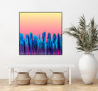 Candy Sunset Blue Cactus Glitch by Brigitte Carre on GIANT ART - blue digital painting